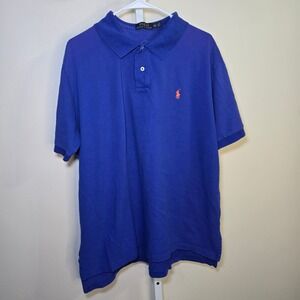 Polo‎ Ralph Lauren Men's Royal Blue Short Sleeve Classic Fit Polo Shirt XXL TTG